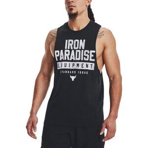 $40 UNDER ARMOUR PROJECT ROCK IRON MUSCLE TANK 1377290-001 BLACK/WHITE M